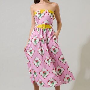 NEW! Sugarlips Maia Floral Beny Ruffle Midi Dress